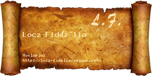 Locz Fidélia névjegykártya